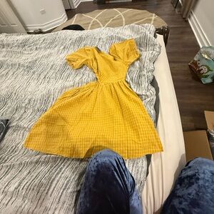 Yellow Gingham Women's Dress